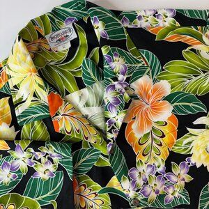 Pacific Legend Men's XL Hawaiian FloralVivid Colorful Hibiscus Camp Shirt Beach